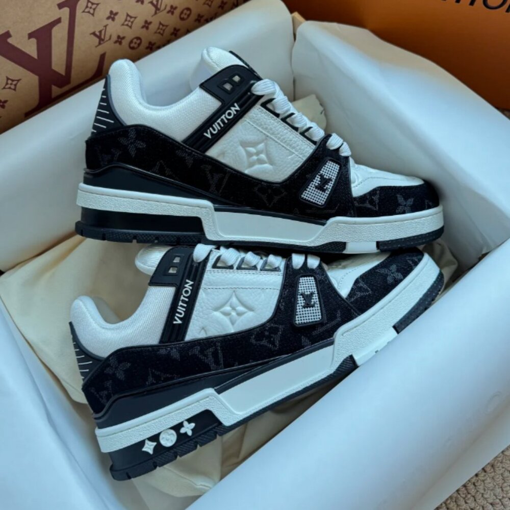 Louis Vuitton Monogram Black and White Sneakers